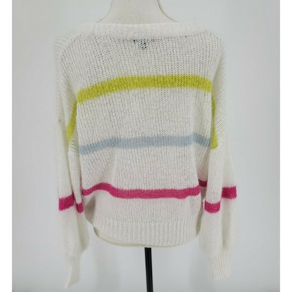 Wild Fable Striped Crewneck Pullover Cropped Multicolor Sweater Open Knit Small - Picture 5 of 7